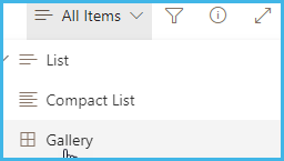 An image showing how to change the views in SharePoint online